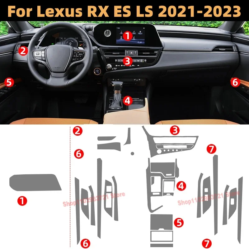 

Прозрачная пленка из ТПУ для Lexus RX ES LS Автомобильная наклейка для внутреннего интерьера, центральная консоль, воздуховод, навигация, панель приборной панели двери