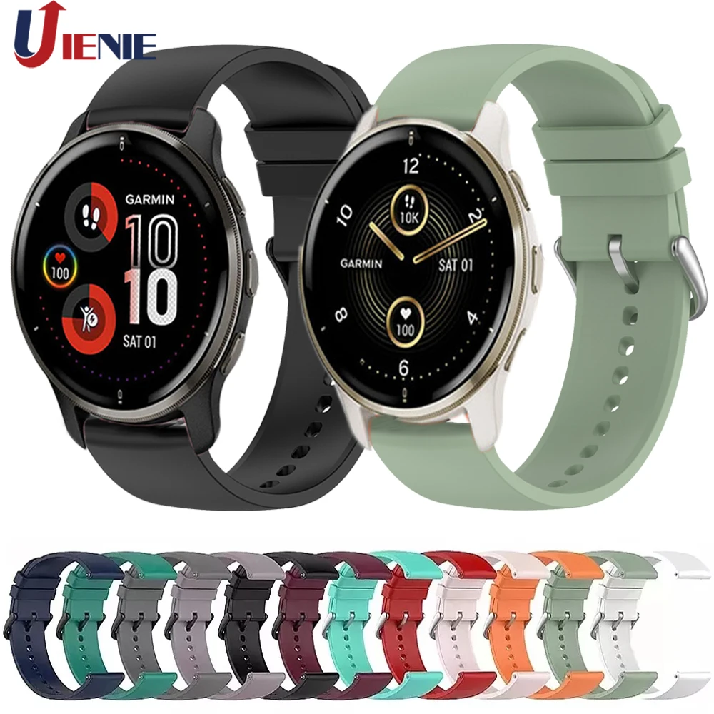 

20mm Silicone Watchband for Garmin Venu 2 Plus/ Forerunner 245 245M 645 Venu SQ Strap Bracelet Sport Replacement Watch Band