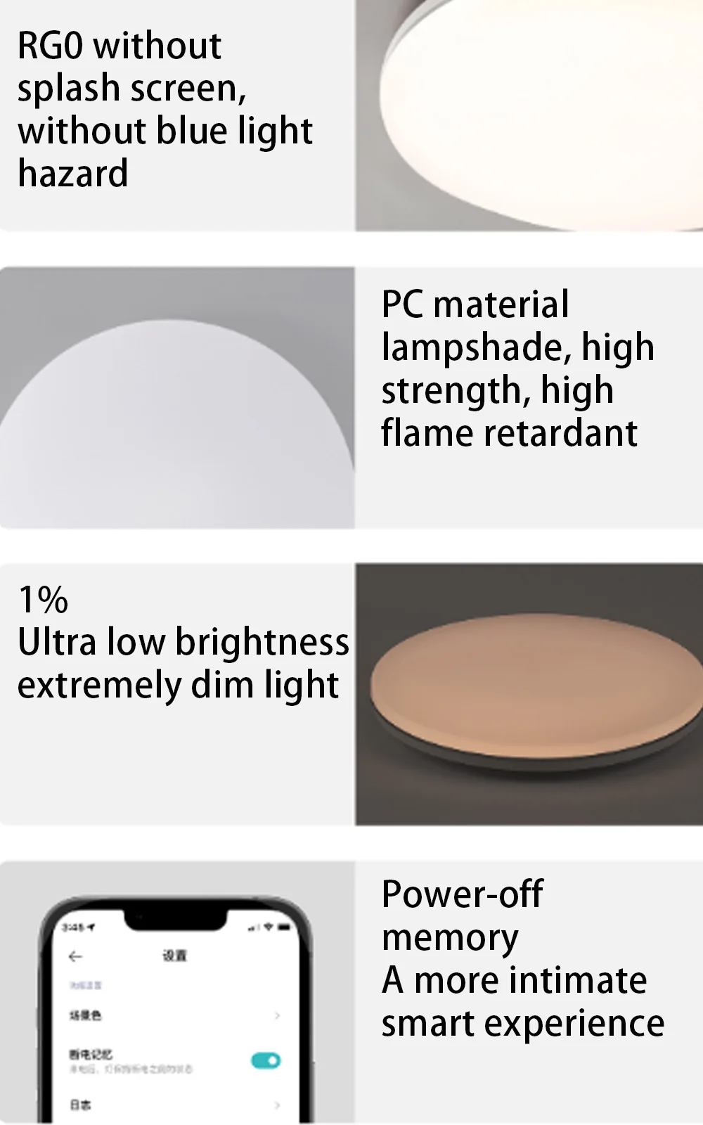 Smart Ceiling Light L1 Zigbee Adjustable Color Temperature Smart Home Intelligen