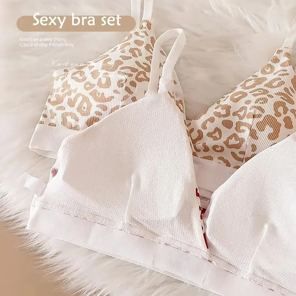 Cotton Seamless Bra Set for Women Low Waist Panties Lingerie