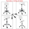 KKTONER Swivel Round Rolling Stool PU Leather with Adjustable Foot Rest Height Adjustable Task Work Drafting Chair with Back 4
