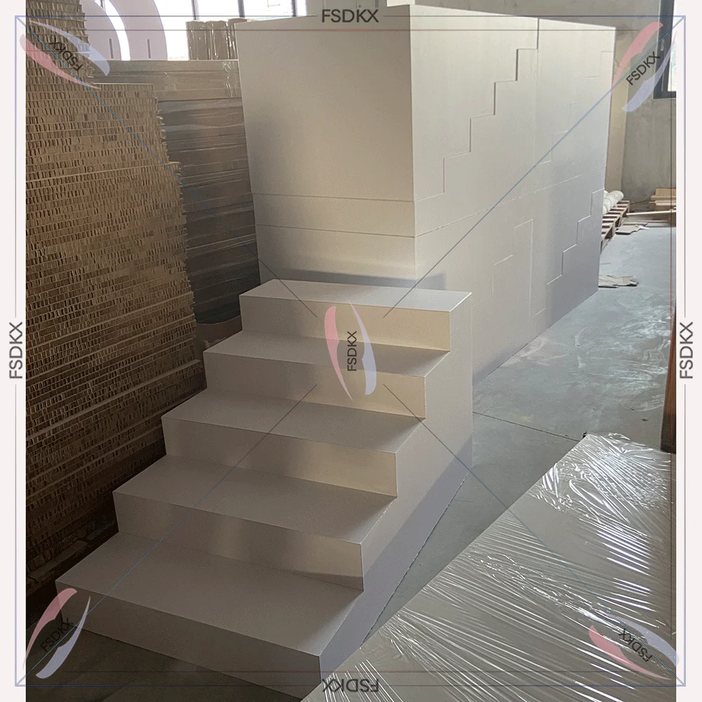 Acrylic Semicircle Stage Platform Floor White Stage For Wedding Party Banquet Used