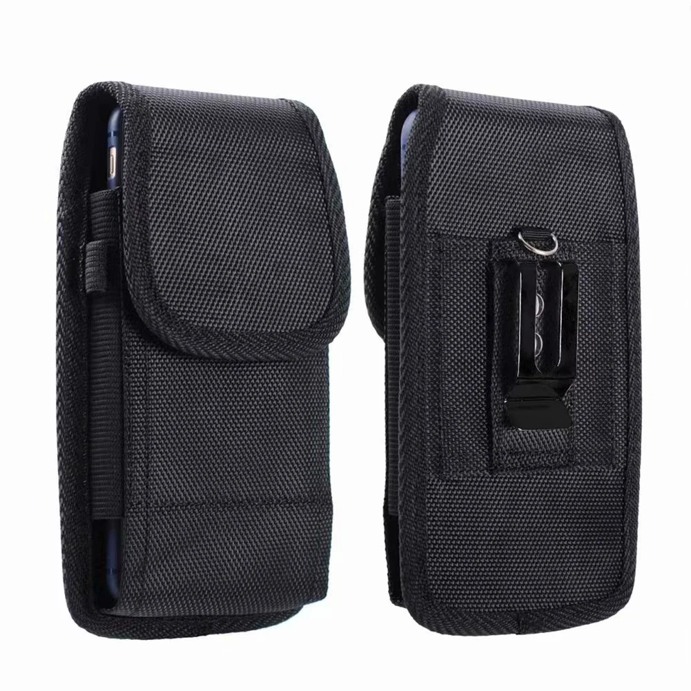 

New Man Solid Black Phone Pouch Fanny Pack Belt Clip Without Carabiner Hanging Waist Storage Bag Women Men's Outdoor Phone Bag