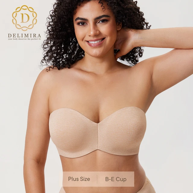 DELIMIRA Women's Strapless Bra Underwire Plus Size Ultra Support