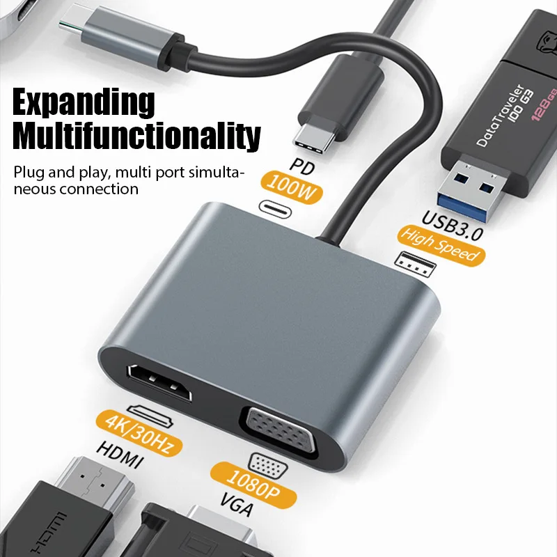 USB C Hub Docking Station with HDMI and USB 3.0 for Macbook