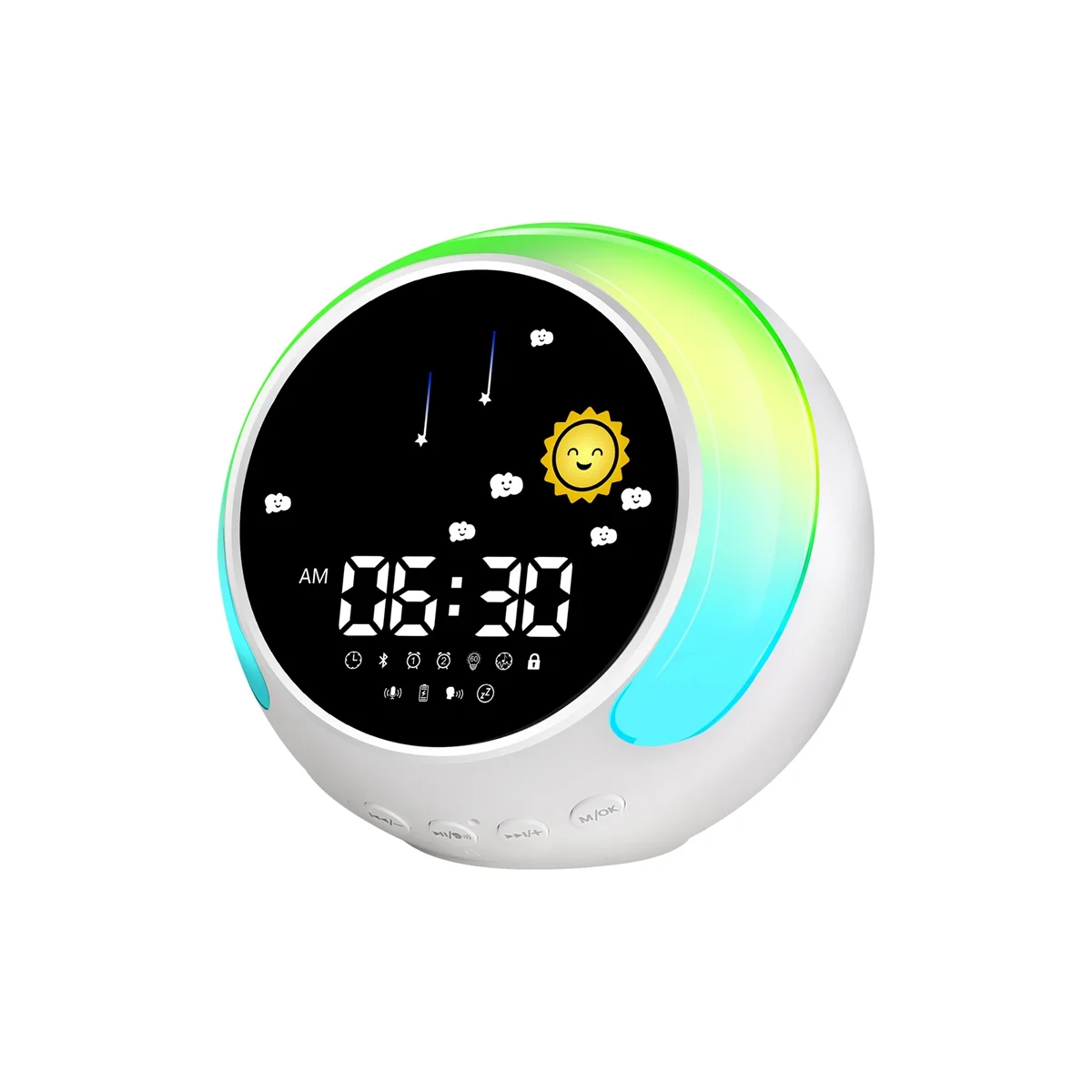 

Alarm Clock for Kids, Kids Alarm Clock for Girls Sleep Trainer with Wake Up Light, Bluetooth Music Player&Digital Clock
