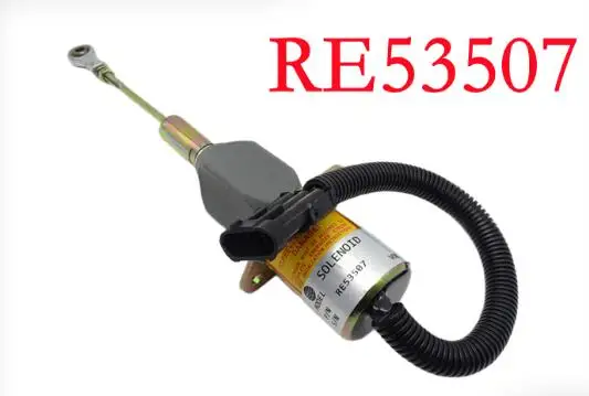 

Flameout 24V RE53507 12V Fuel Shutoff Solenoid Fit for Deere 8.1L 4555 4755 4955 4560 4760 4960 Tractors 6076AFM30 6081AFM