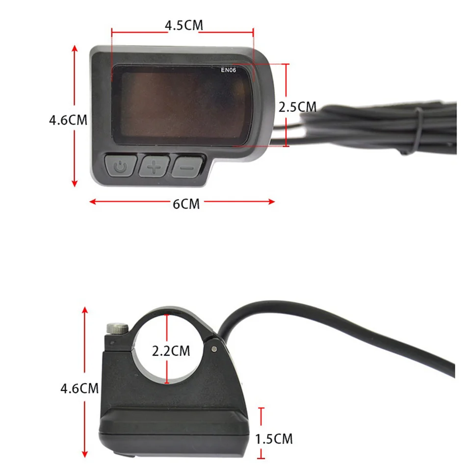 LCD Fietsdisplaymeter 6-pins waterdichte draad 24v 36v 48v 60v LCD Fietsdisplaymeter 6-pins waterdichte draad 24v 36v 48v 60v