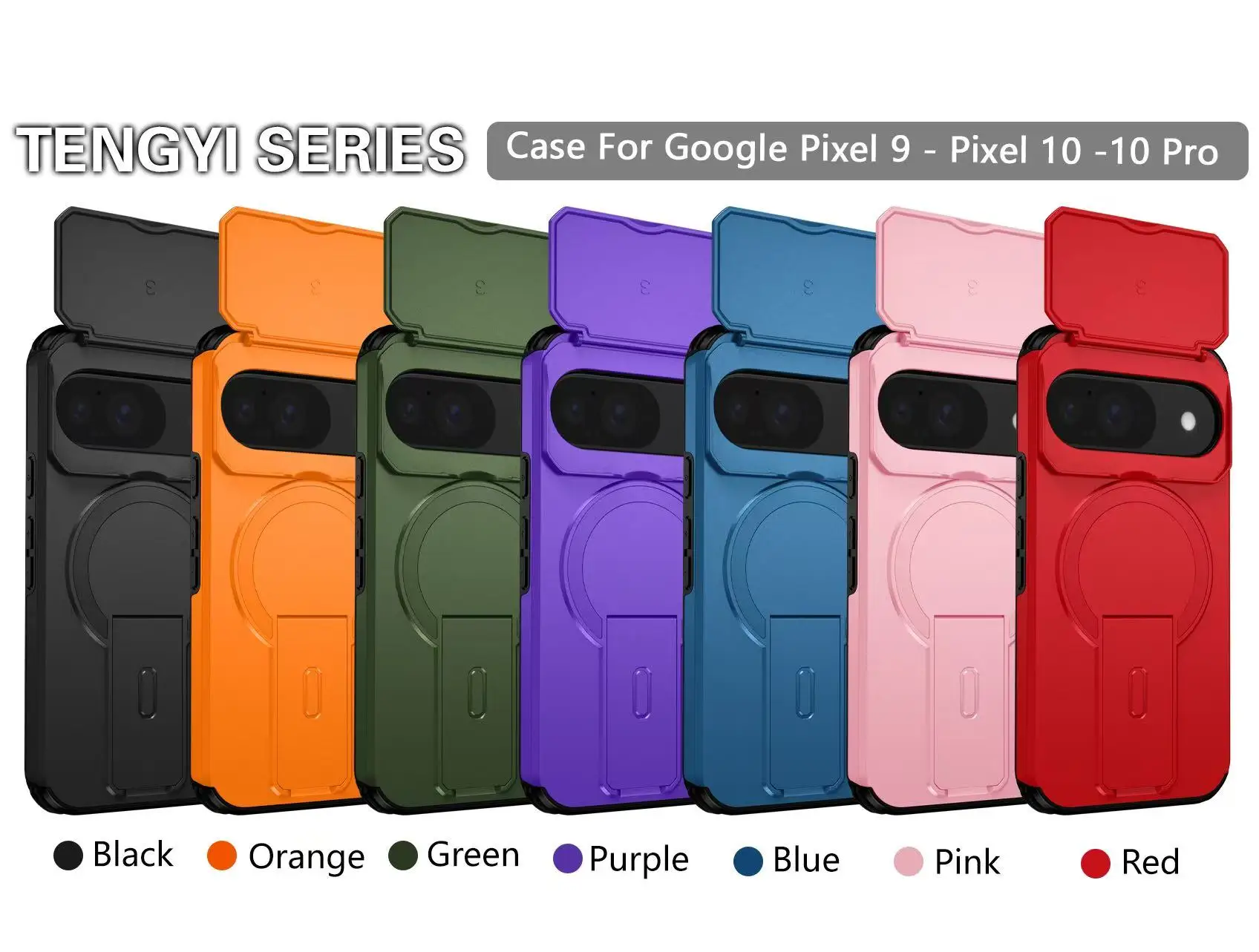 Durable Magnetic Shockproof Case with Stand and Wireless Charging Compatibility