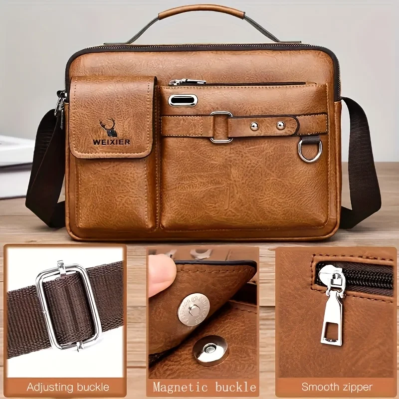 Men's Stylish Shoulder Crossbody Bag with Adjustable Strap Business Casual Use, Perfect for Commuting, Work, Everyday Essentials