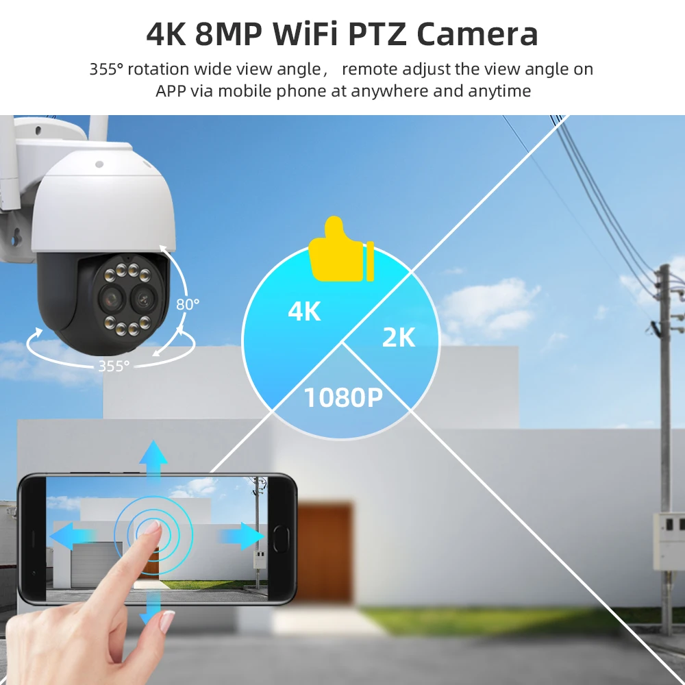 4K ǿ  WiFi  IP ī޶ 8  PTZ  ONVIF ī޶   ÷ ߰  AI ΰ 