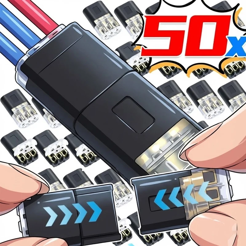 Waterproof 3-Pin Electrical Connector for Automotive Wiring (10-50 pcs)