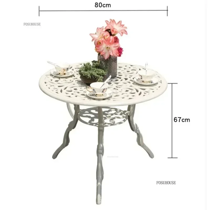 Outdoor Cast Aluminum Tables and Chairs Set for Patio Garden