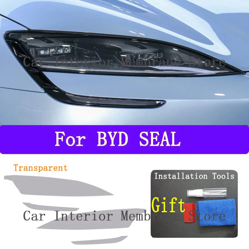 

For BYD SEAL EV Electric 2023 Car Exterior Headlight Anti-scratch Front Lamp Tint TPU Protective Film Cover Repair Accessories