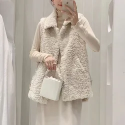 2024 Autumn and Winter Simplicity Casual Round Neck Women Clothing Elegant and Fashion Solid Color Sleeveless Warm Vest