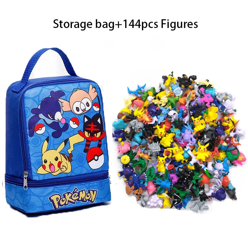 Pokemon - 144Pcs Pikachu Pokeball Dolls Action Figures With Storage Bag
