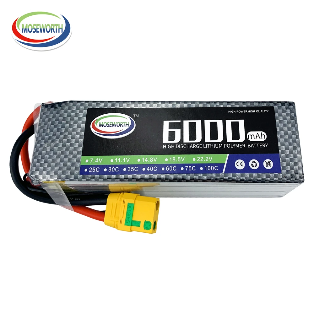 Batterie Drone 5S LiPo 3300mAh 4200mAh montrant les inscriptions de capacité et décharge 25C-60C