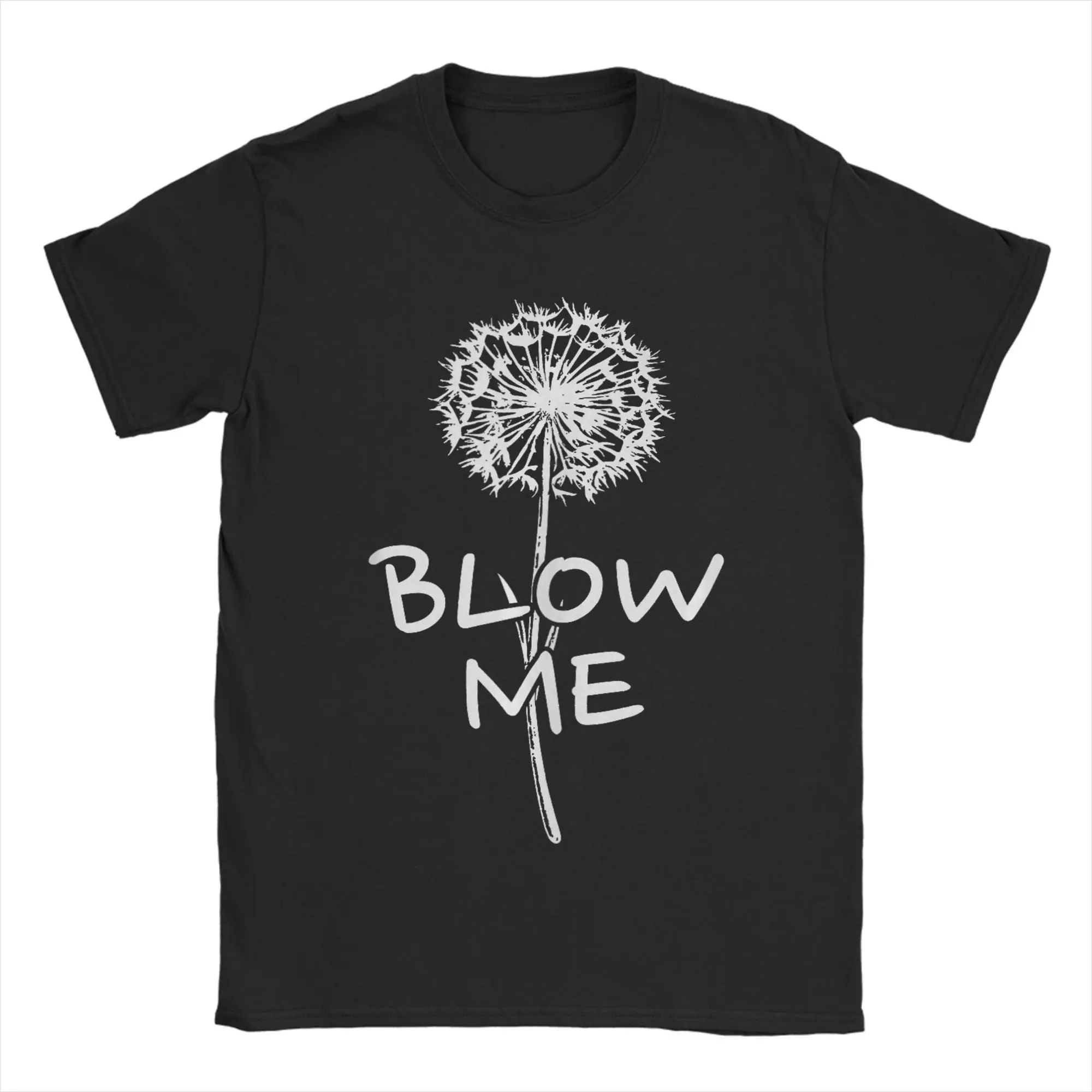 Retro Vintage Blow Me Lustiges Löwenzahn-T-Shirt für Herren, Baumwolle, Witziges T-Shirt mit Rundhalsausschnitt, Kurzarm-Oberteil, Geschenk