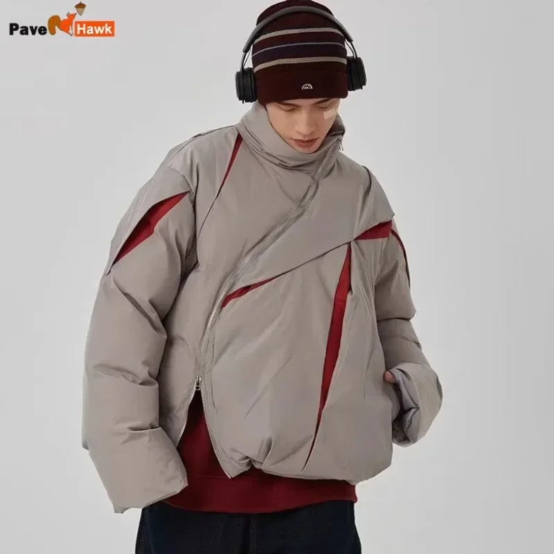 American Cotton Padded Jacket Men Women Winter High Street Thicken Warm Stand Collar Coat Hip Hop Loose Cutting Design Outwear cotton jacket parka coat parkas coat