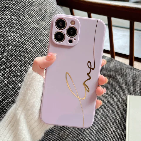 Love Silicone Phone Case For iPhone 13 Pro 11 12 Pro Max XS Max XR X 7 Plus 8Plus Cute Protector Back Cover Coque Shell