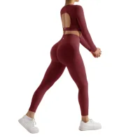 2PCS Yoga Suit Women Sports Set Quick-Drying Gym Set Tracksuit Running Workout Long Sleeve Sports Shirt Yoga Set Yoga Clothing - Image 6