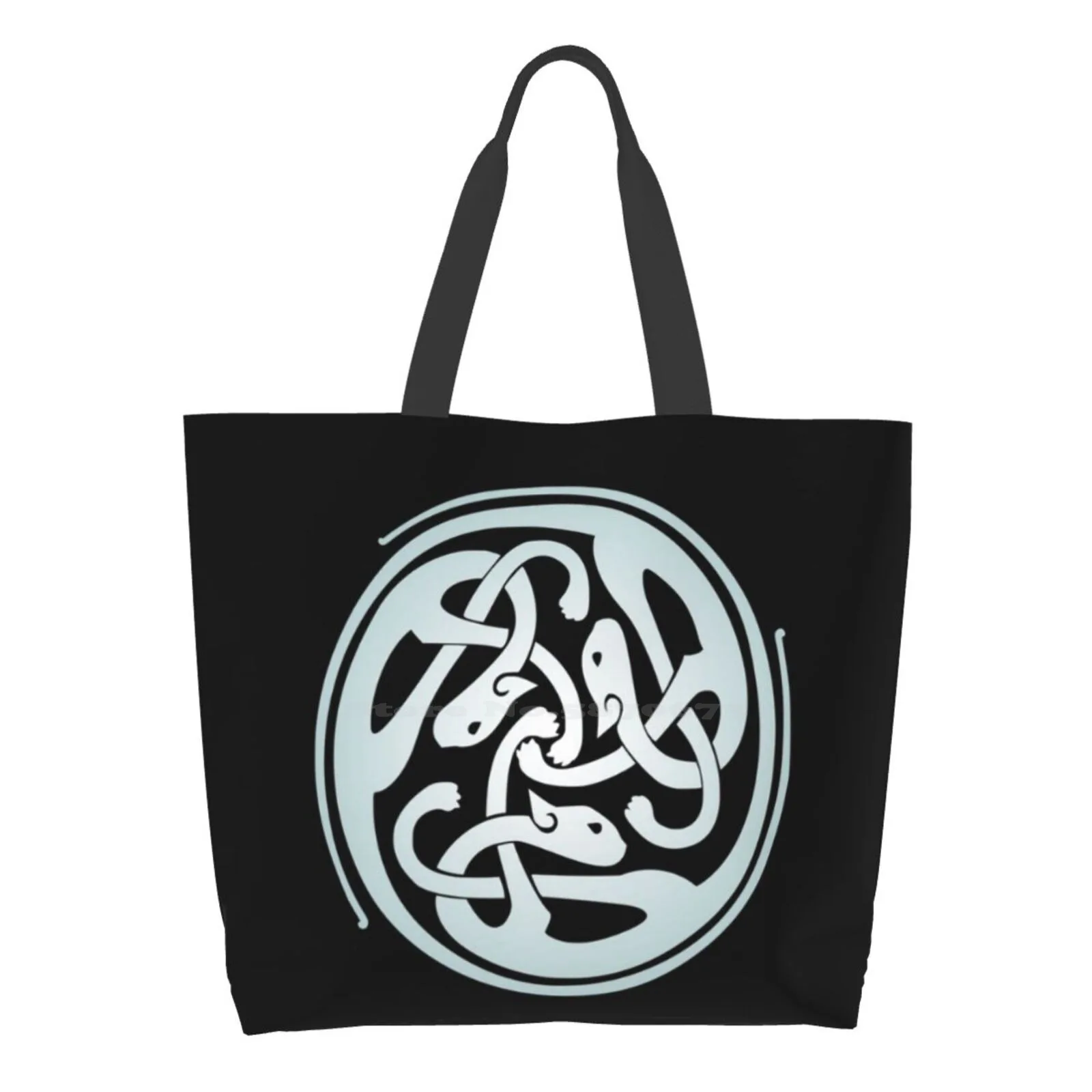 

Cats Knotwork High Quality Large Size Tote Bag Norse Cats Kitties Ireland Irish Kitten Knots Magical Moonlight Nature Runes