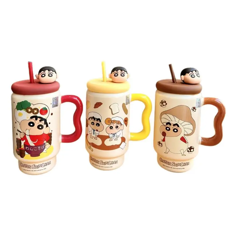 Tazza in Ceramica di Crayon Shin Chan con Coperchio e Cannuccia - immagine 2
