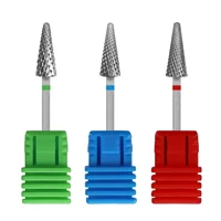 ECO Economy Carbide 6*15mm nail drill bit cuticle clean Maincure Pedicure Cone Shape Milling Cutter Manicure Rotary Burr 2