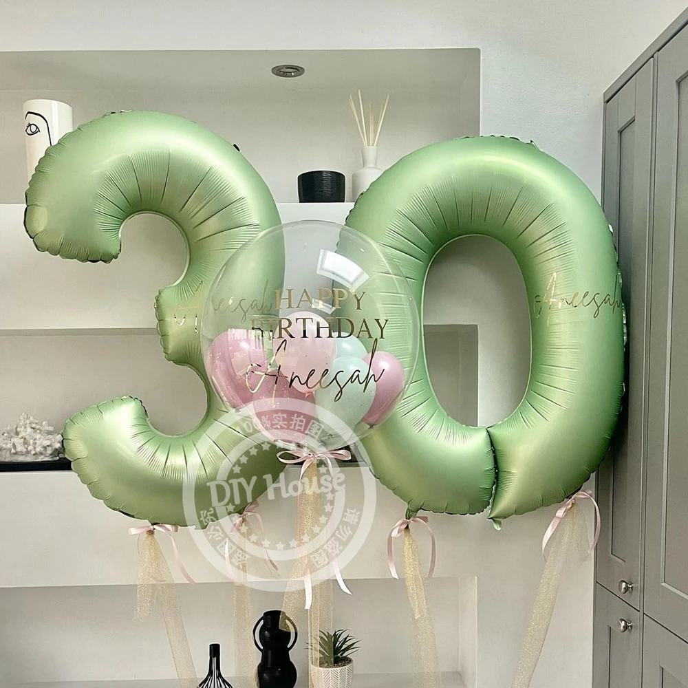 Palloncini Per 60° Compleanno Verde Salvia, Oro E Bianco – 14 Pezzi Con Scritta Happy 60th Birthday
