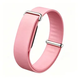 Silicone Sport Band Loop - Adjustable Fitness Tracker Strap Replacement Wristband (Pink)