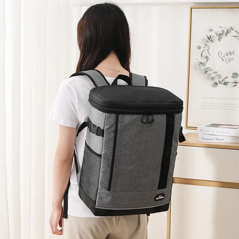 Leakproof Cooler Ice Backpack Resuable Waterproof Insulated Lunch Cooler Bookbag Large Soft Thermal Bag for Picnic Camping Beach