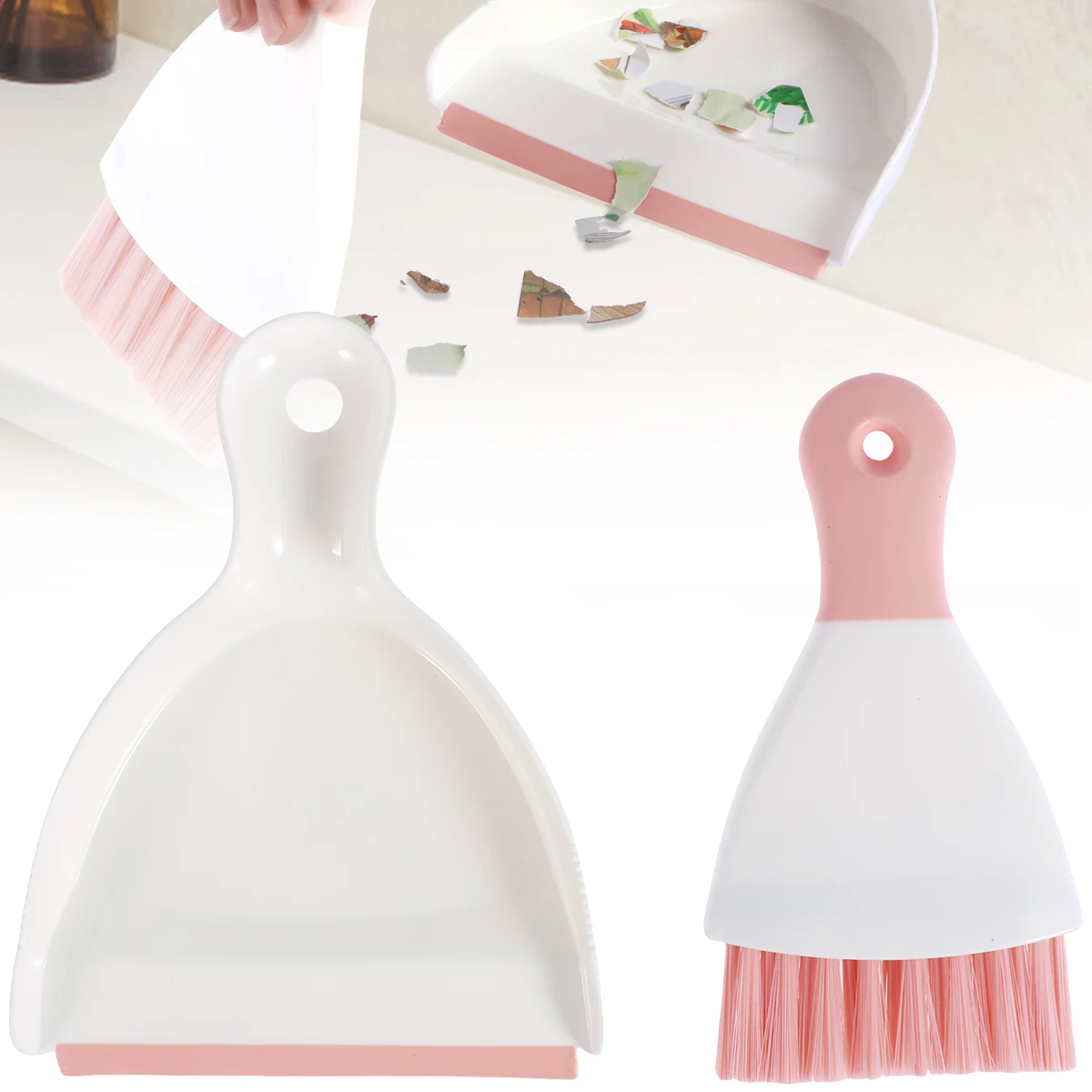 Portable PP Mini Dustpan and Brush Set for Desktop Cleaning