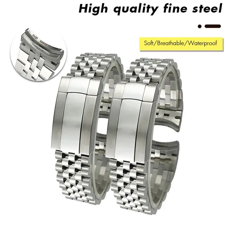 SCHIK 21mm 904L Solid Stainless Steel Watch Band Fit For Rolex Strap 41mm Oyster Perpetual Datejust Silver Luxury Brand