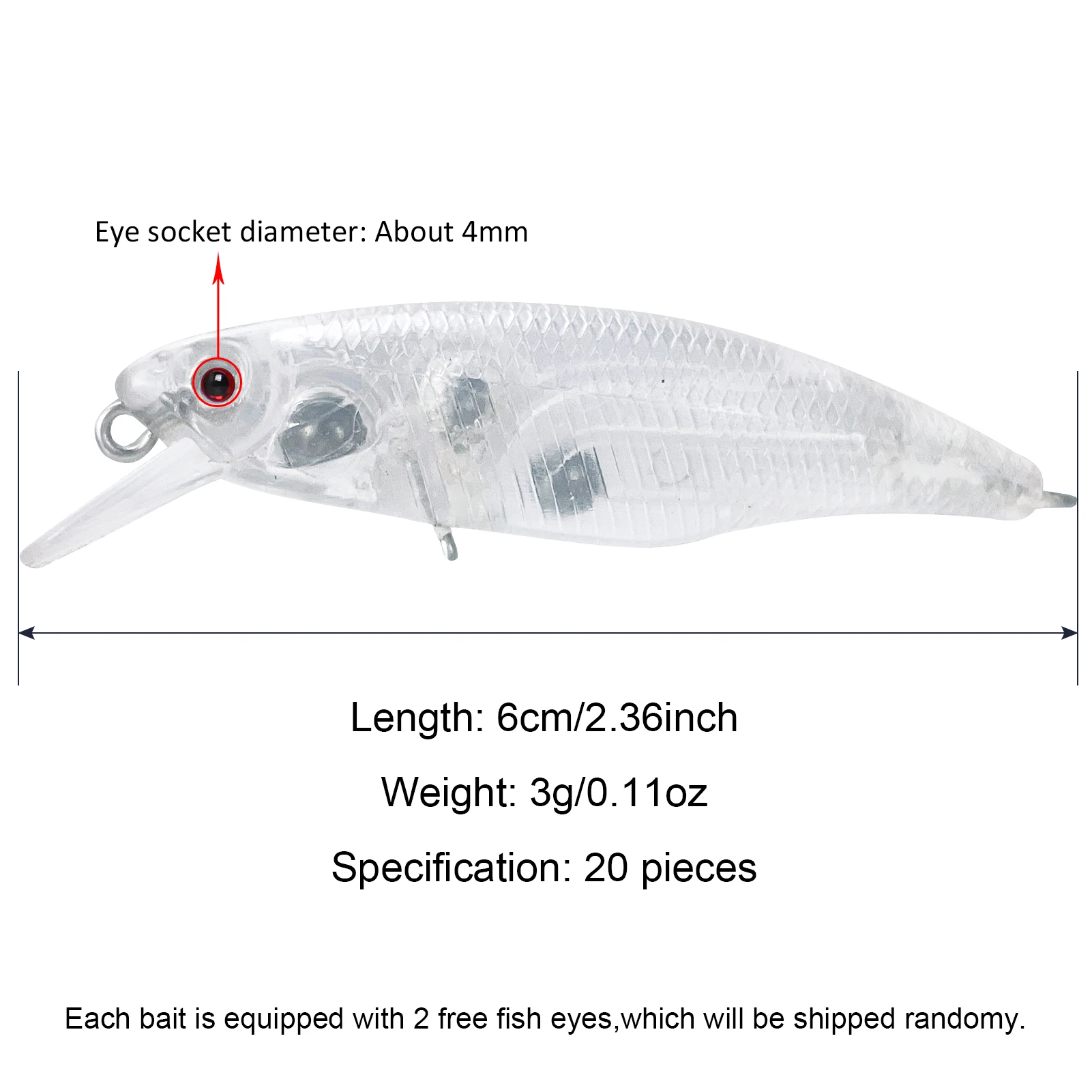 6cm 3g 20pcs