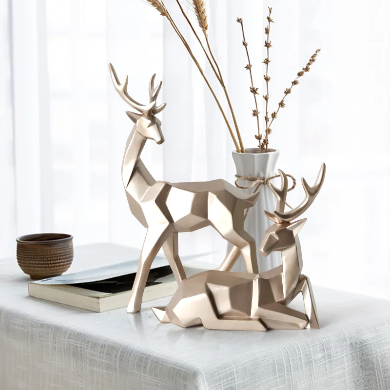 

Deer Statue Reindeer Statue Resin Sculpture White Deer Decorative Family Living Room Decorative Desktop