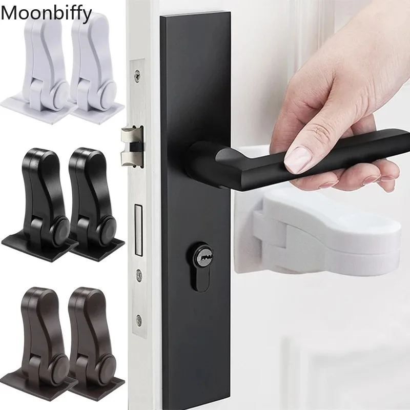 

New Door Handle Safety Lock Children Kids Security Protection Anti-open Handle Locks for Furniture Cabinet Baby Doors Lever Lock