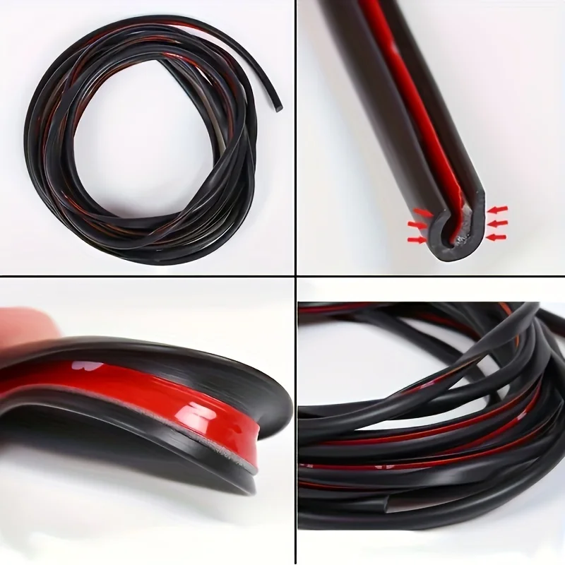 2M/5M Car Door Protector Rubber Anti-Scratch Seal Protector Car Door Soundproof And Guard Strip Bottom Anti-collision Strip car door edge guards car door protector car door seal strip car door anti collision strip car door edge protector car door rubber protector