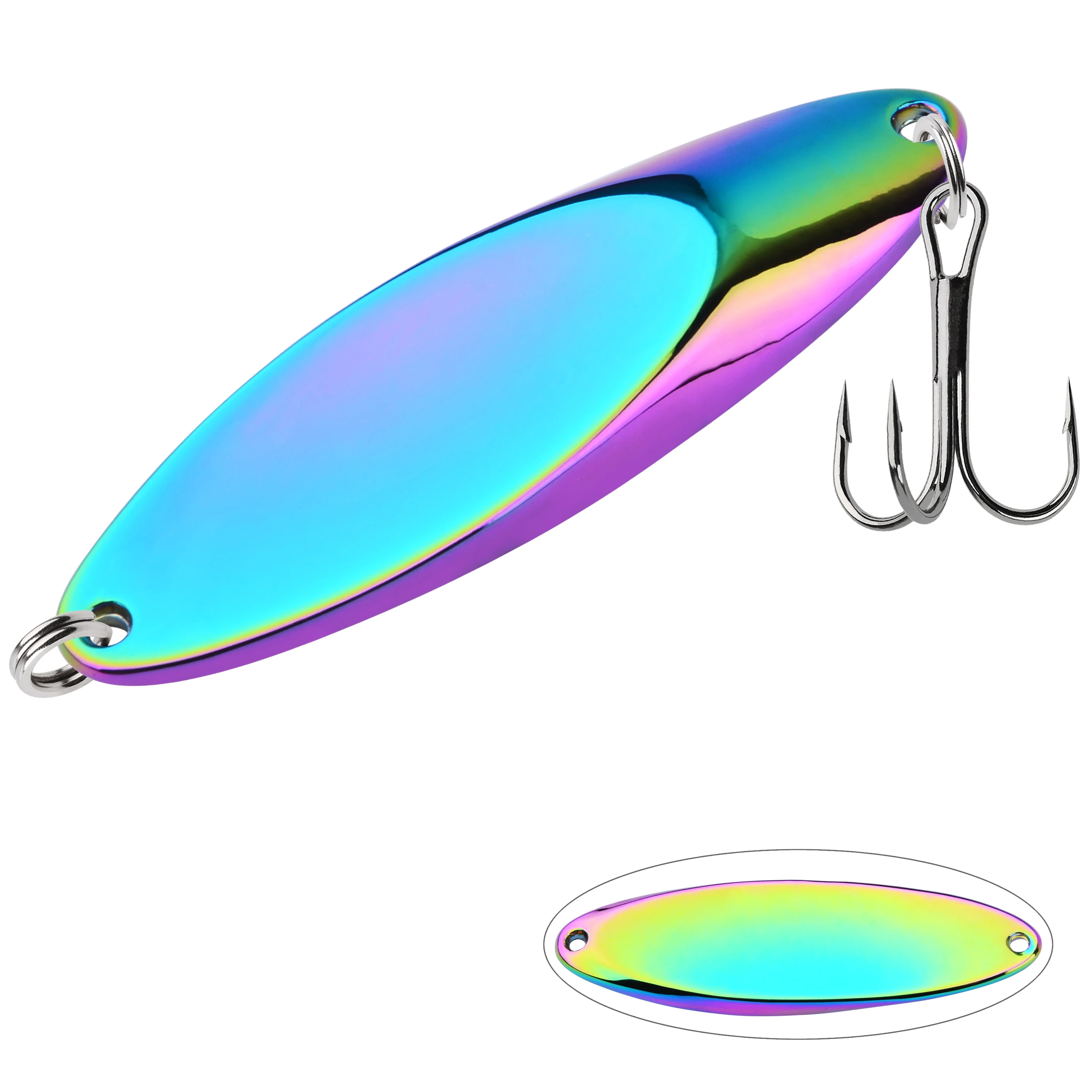 8 Leurres De Pêche Spinner Cuillère Pailletée - Pour Truite, Mer, Rivière - VIB Métal