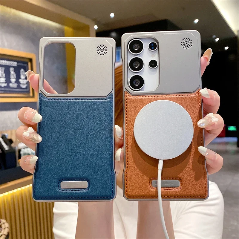 Magnetic PU Leather Aromatherapy Phone Case with Magsafe Wireless Charging Compatibility