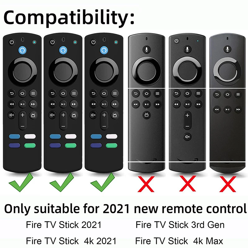 Silicone Case Protective Cover Skin For Fire TV Stick 3rd Gen Alexa Voice Remote Control
