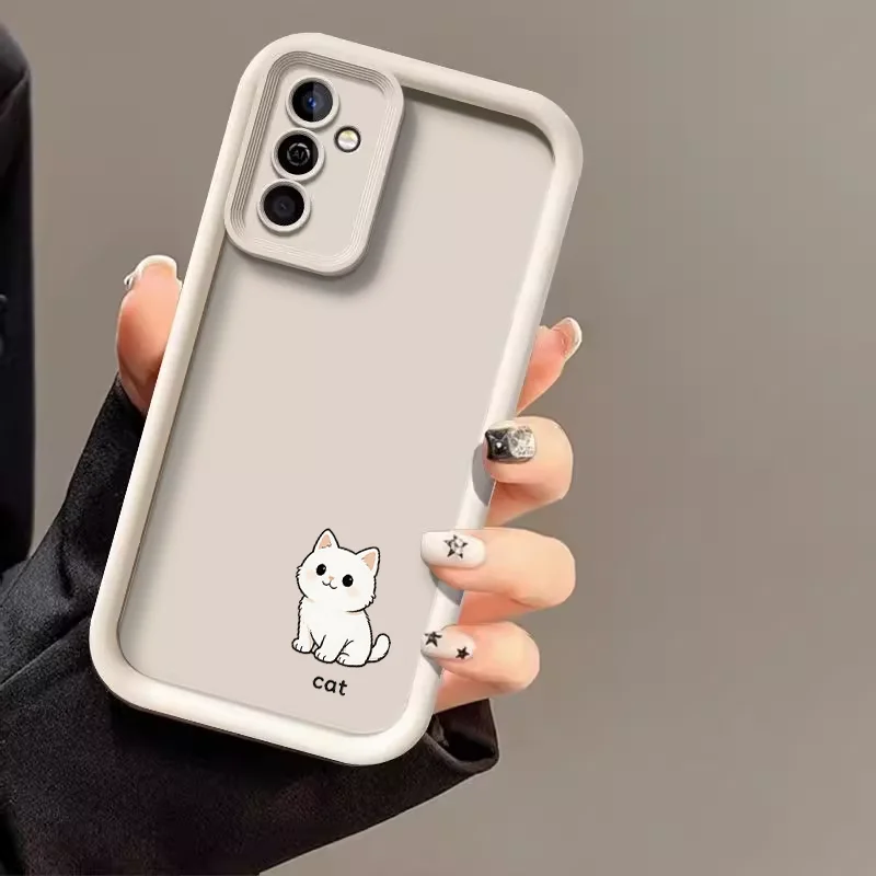 Chic Cartoon Animal Couple Soft Phone Case – Stylish Cat & Dog Print