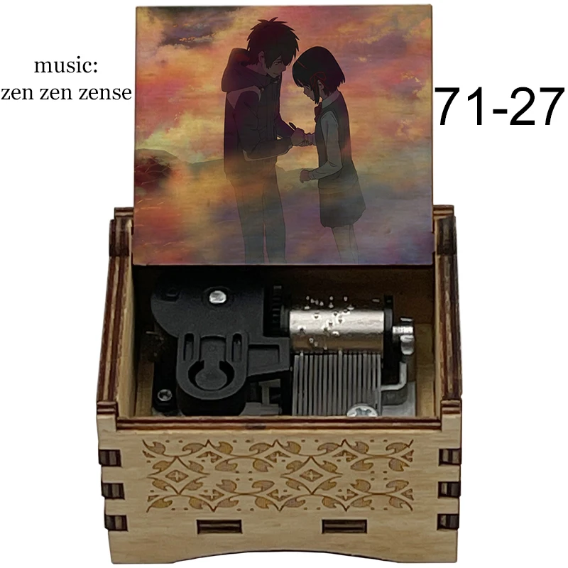 Black Wooden Mechanical Your Name Music Box Kimi no Na wa Zen zen zense Anime Fans Gift Children's Toys Birthday Cosplay Decor 5