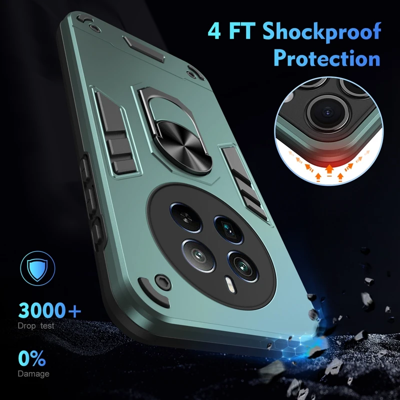 Premium Armor Magnetic Car Ring Phone Case - Heavy Duty Back Cover with 360-Degree Protection