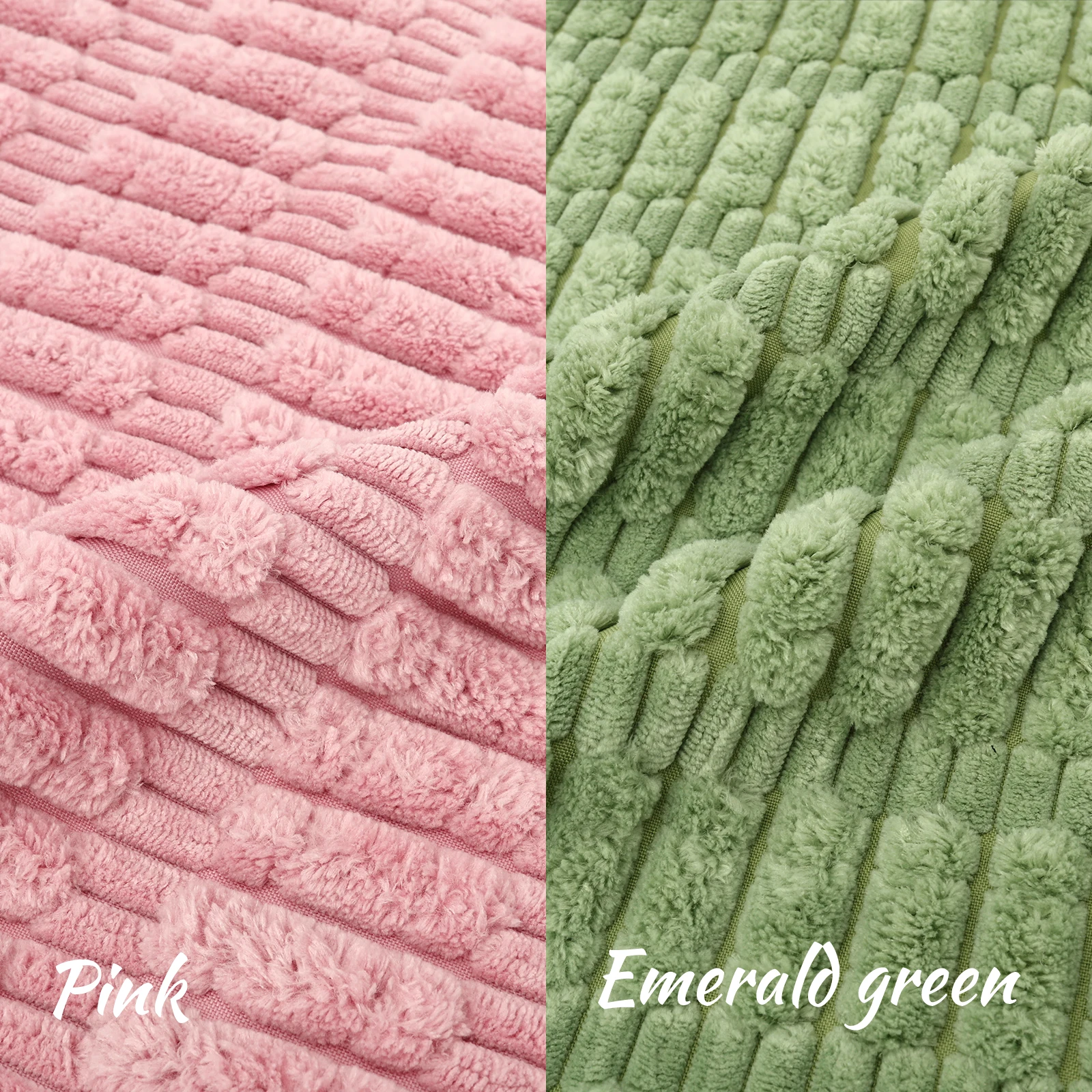 4Pcs Square Cushion Cover Corduroy Throw Pillow Cover 18x18 Inch Soft Striped Solid Color Pillow Cover Home Decor for Sofa Bed