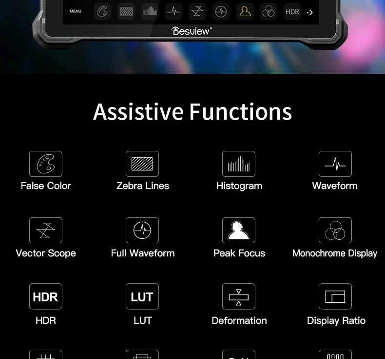 Desview Besview R7III R7SIII 7 inch Camera Field Monitor 2800nits UHB Touch Screen Full HD IPS 4K Full Feature Camera Monitor