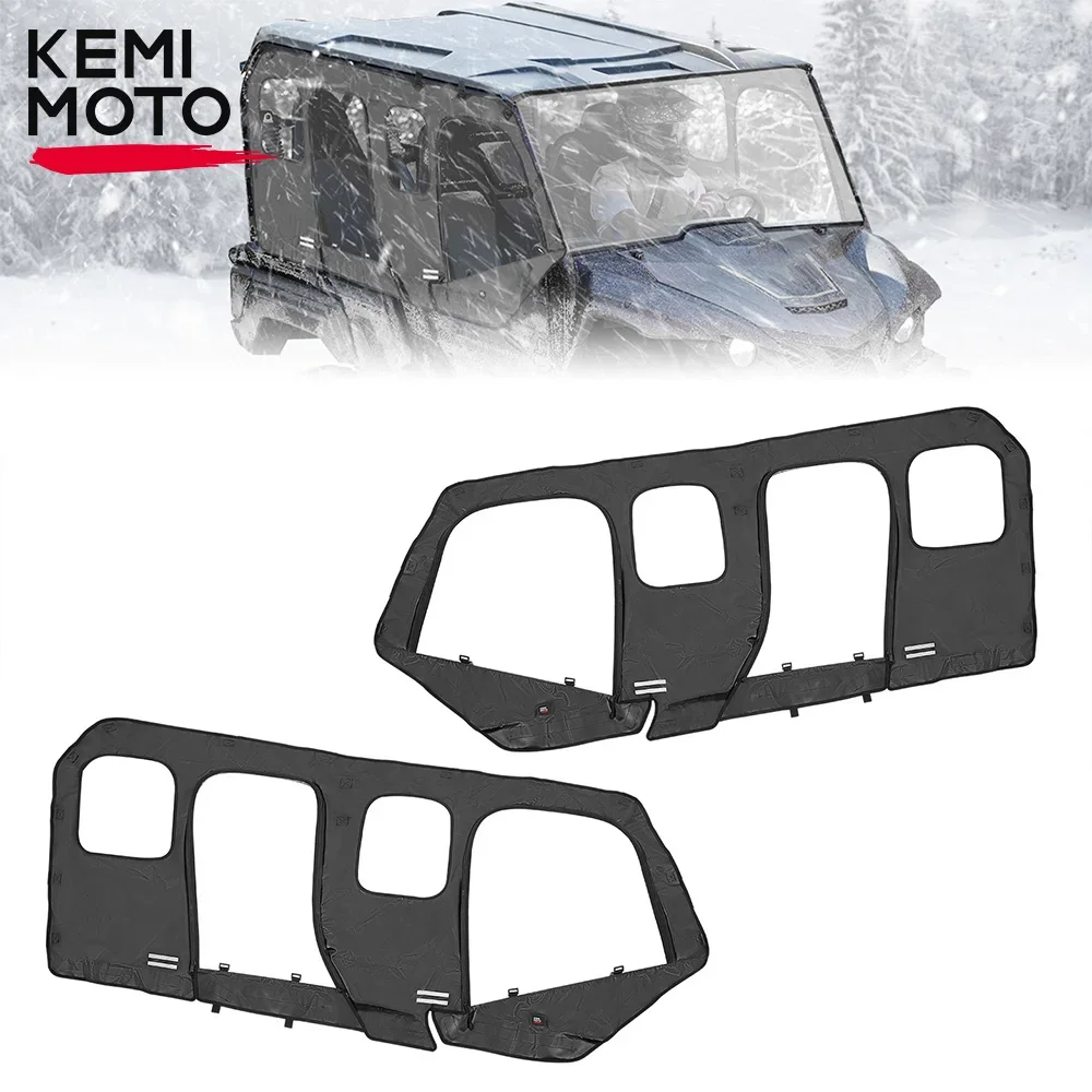 KEMIMOTO UTV PVC Black Soft Upper Door Window Cab Enclosure Compatible with Yamaha Wolverine X4/SE 2018 2019 2020 kemimoto utv pvc black soft upper door compatible with yamaha wolverine x4 se 2018 2019 2020 dust proof window cab enclosure