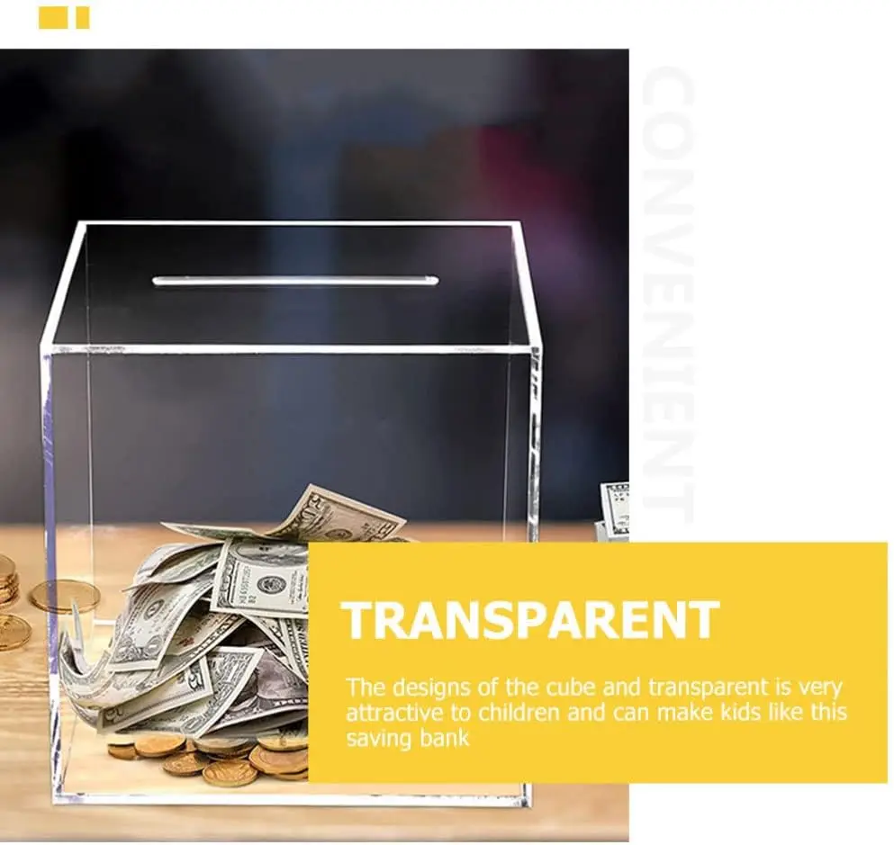 Piggy Bank Piggy Banks for Adults Upgraded Version Clear Acrylic Money Saving Bank Break to Open