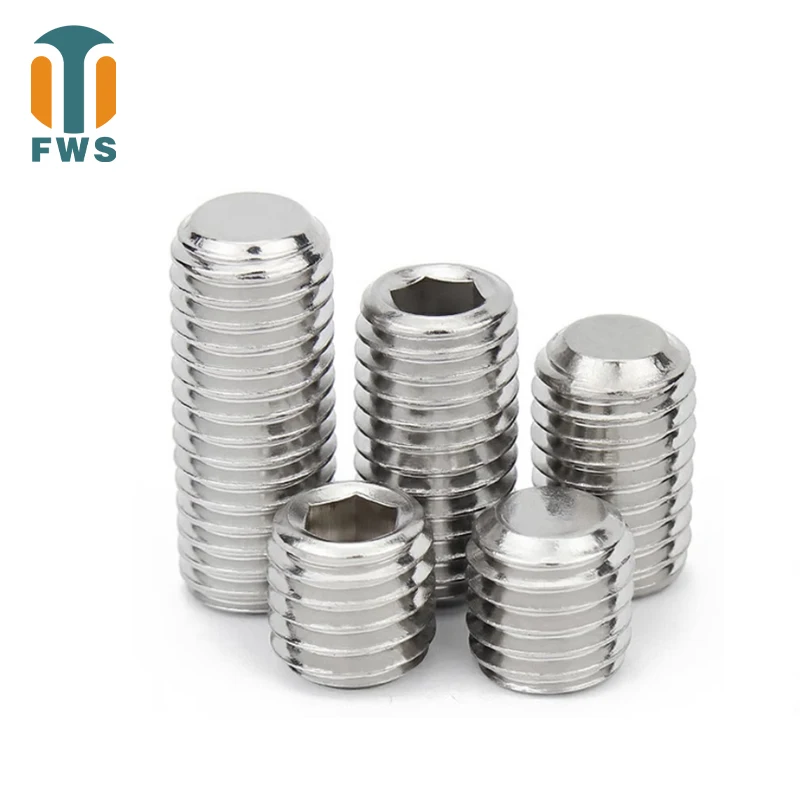 

316 Stainless steel DIN913 flat end set hex head screw Headless machine flat head screw M10M12M16