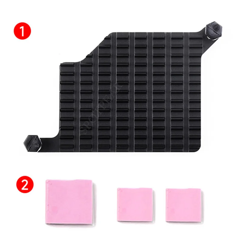 

Raspberry Pi5 Aluminum Heatsink Cooler Case Radiator With Thermal Pads And Spring-Loaded Push Pins for Pi5