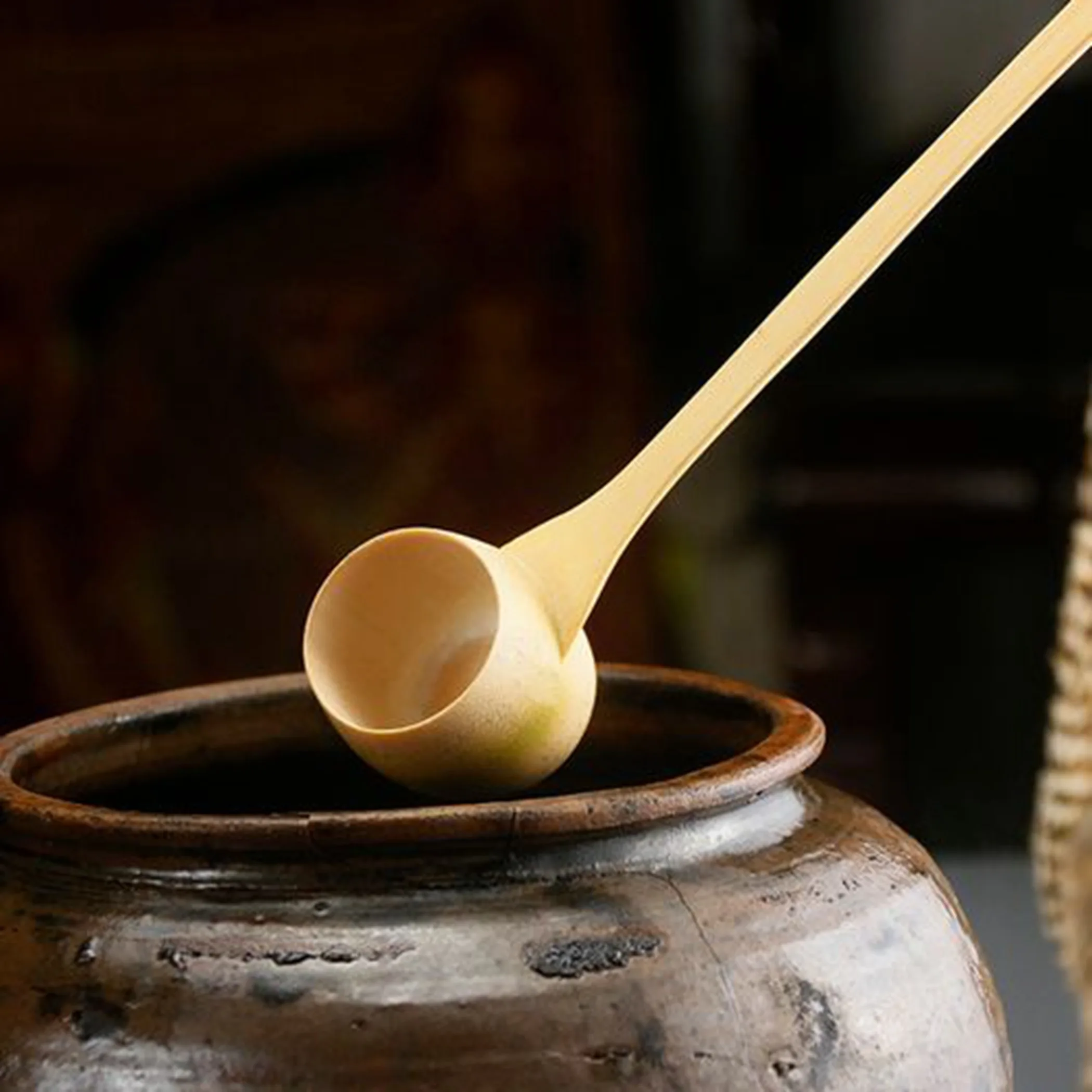 Handmade Natural Bamboo Water Ladle Hishaku Bailer Japanese Style Scoop Water Dipper Long Handle Tea Spoon for Garden Tea